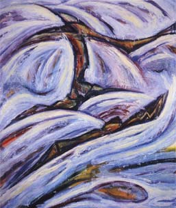 "Wellenreiter", 175 cm x 200 cm, Öl auf Leinwand, 1989